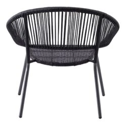 Round Wicker Outdoor Lounge Chair, Black -Patio Furniture Shop round wicker outdoor lounge chair black 3