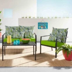 Sanya Blue Outdoor Lumbar Throw Pillow, 14x20 -Patio Furniture Shop sanya blue outdoor lumbar throw pillow 14x20 3