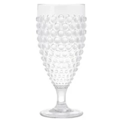 Set Of 4 Hobnail Textured Plastic Goblets