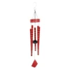 Silver Etched Red Metal Tube Wind Chime, 31"