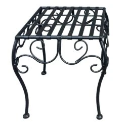 Square Black Metal Plant Stand, 12x11.5