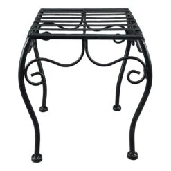 Square Black Metal Plant Stand, 9x10.5