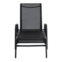 Stackable Black Sling Outdoor Chaise Lounge Chair -Patio Furniture Shop stackable black sling outdoor chaise lounge chair 2