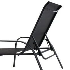 Stackable Black Sling Outdoor Chaise Lounge Chair -Patio Furniture Shop stackable black sling outdoor chaise lounge chair 3