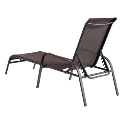 Stackable Brown Sling Outdoor Chaise Lounge Chair -Patio Furniture Shop stackable brown sling outdoor chaise lounge chair 4