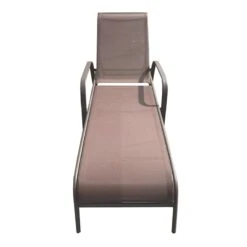 Stackable Brown Sling Outdoor Chaise Lounge Chair -Patio Furniture Shop stackable brown sling outdoor chaise lounge chair 5
