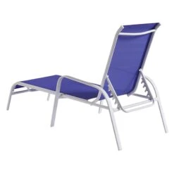 Stackable Cobalt Blue Sling Outdoor Chaise Lounge Chair With White Frame -Patio Furniture Shop stackable cobalt blue sling outdoor chaise lounge chair with white frame 4