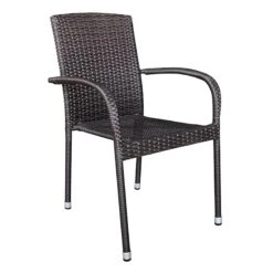 Stackable Outdoor Brown Wicker Chair