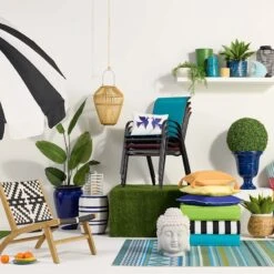 Stackable Red Sling Patio Chair -Patio Furniture Shop stackable red sling patio chair 4