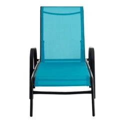 Stackable Teal Sling Outdoor Chaise Lounge Chair -Patio Furniture Shop stackable teal sling outdoor chaise lounge chair 2