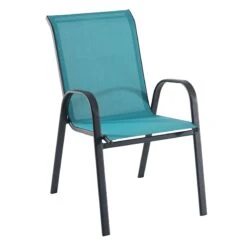 Stackable Teal Sling Patio Chair