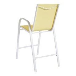 Stackable Yellow Sling Patio Barstool With White Frame -Patio Furniture Shop stackable yellow sling patio barstool with white frame 4