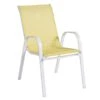 Stackable Yellow Sling Patio Chair With White Frame