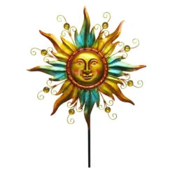 Sun Face Metal Yard Stake, 42"