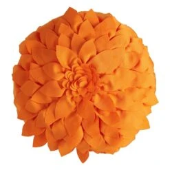 Sun Orange Petal Outdoor Throw Pillow, 18"