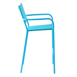 Sunny Club Blue Textilene Stackable Outdoor Barstool -Patio Furniture Shop sunny club blue textilene stackable outdoor barstool 2