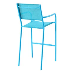 Sunny Club Blue Textilene Stackable Outdoor Barstool -Patio Furniture Shop sunny club blue textilene stackable outdoor barstool 3