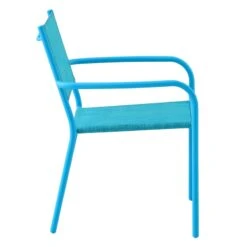 Sunny Club Blue Textilene Stackable Outdoor Chair -Patio Furniture Shop sunny club blue textilene stackable outdoor chair 2