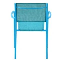 Sunny Club Blue Textilene Stackable Outdoor Chair -Patio Furniture Shop sunny club blue textilene stackable outdoor chair 3