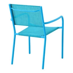 Sunny Club Blue Textilene Stackable Outdoor Chair -Patio Furniture Shop sunny club blue textilene stackable outdoor chair 4