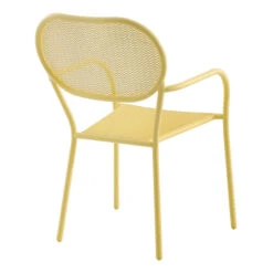 Sunny Club Light Yellow Mesh Steel Outdoor Chair -Patio Furniture Shop sunny club light yellow mesh steel outdoor chair 3