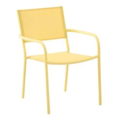Sunny Club Light Yellow Textilene Stackable Outdoor Chair