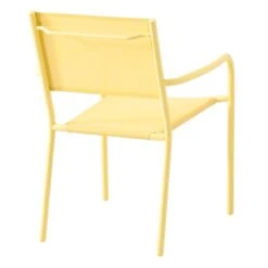 Sunny Club Light Yellow Textilene Stackable Outdoor Chair -Patio Furniture Shop sunny club light yellow textilene stackable outdoor chair 3