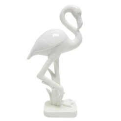 Sunny Club Outdoor White Flamingo Figurine, 14"
