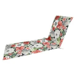 Tamani Black Floral Outdoor Basic Chaise Lounge Cushion