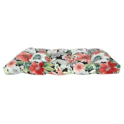 Tamani Black Floral Outdoor Wicker Settee Cushion