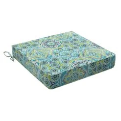Teal Calista Gusseted Outdoor Deep Seat Cushion