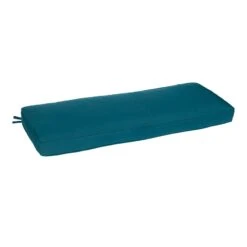 Teal Canvas Gusseted Outdoor Bench Cushion