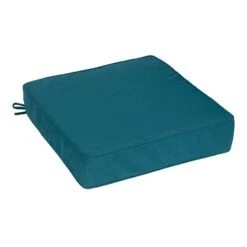 Teal Canvas Outdoor Gusseted Deep Seat Cushion