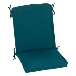 Teal Canvas Outdoor Hinged Seat Cushion