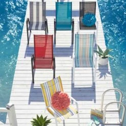 Tile Blue Outdoor Petal Throw Pillow, 18" -Patio Furniture Shop tile blue outdoor petal throw pillow 18 3