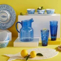 Tracey Boyd Set Of 3 Blue Patterned Serving Bowls -Patio Furniture Shop tracey boyd set of 3 blue patterned serving bowls 2