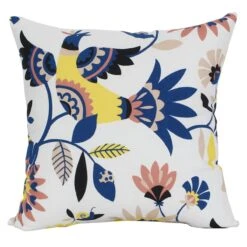 Tracey Boyd Square Frog Birds Outdoor Throw Pillow, 16"