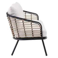 Tracey Boyd Steel & Wicker Outdoor Loveseat -Patio Furniture Shop tracey boyd steel wicker outdoor loveseat 2