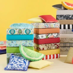 Turquoise Canvas Gusseted Outdoor Deep Seat Cushion -Patio Furniture Shop turquoise canvas gusseted outdoor deep seat cushion 5