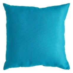 Turquoise Canvas Outdoor Throw Pillow, 16"