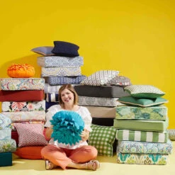 Turquoise Paso Gusseted Outdoor Deep Seat Cushion -Patio Furniture Shop turquoise paso gusseted outdoor deep seat cushion 2