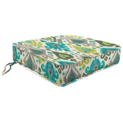 Turquoise Paso Gusseted Outdoor Deep Seat Cushion