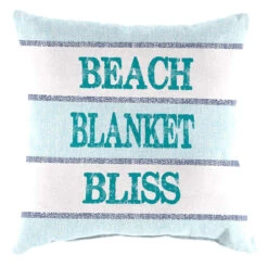 Ty Pennington Beach, Blanket, Bliss Striped Outdoor Throw Pillow, 16"
