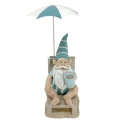 Ty Pennington Beach Gnome With Umbrella, 14"
