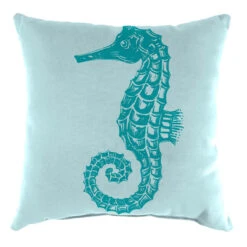 Ty Pennington Blue Seahorse Outdoor Throw Pillow, 16"