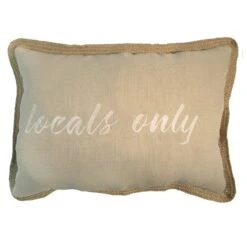 Ty Pennington Locals Only Embroidered Outdoor Throw Pillow With Jute Trim, 14x20