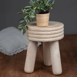 Ty Pennington Round Natural Wood Plant Stand, 14x18 -Patio Furniture Shop ty pennington round natural wood plant stand 14x18 3