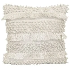 Ty Pennington White Knotted Outdoor Throw Pillow, 18"