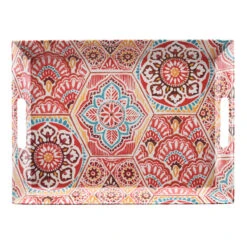 Warm Paisley Melamine Serving Tray, 15"