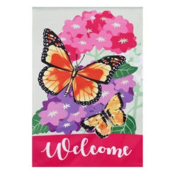 Welcome Butterfly Garden Flag